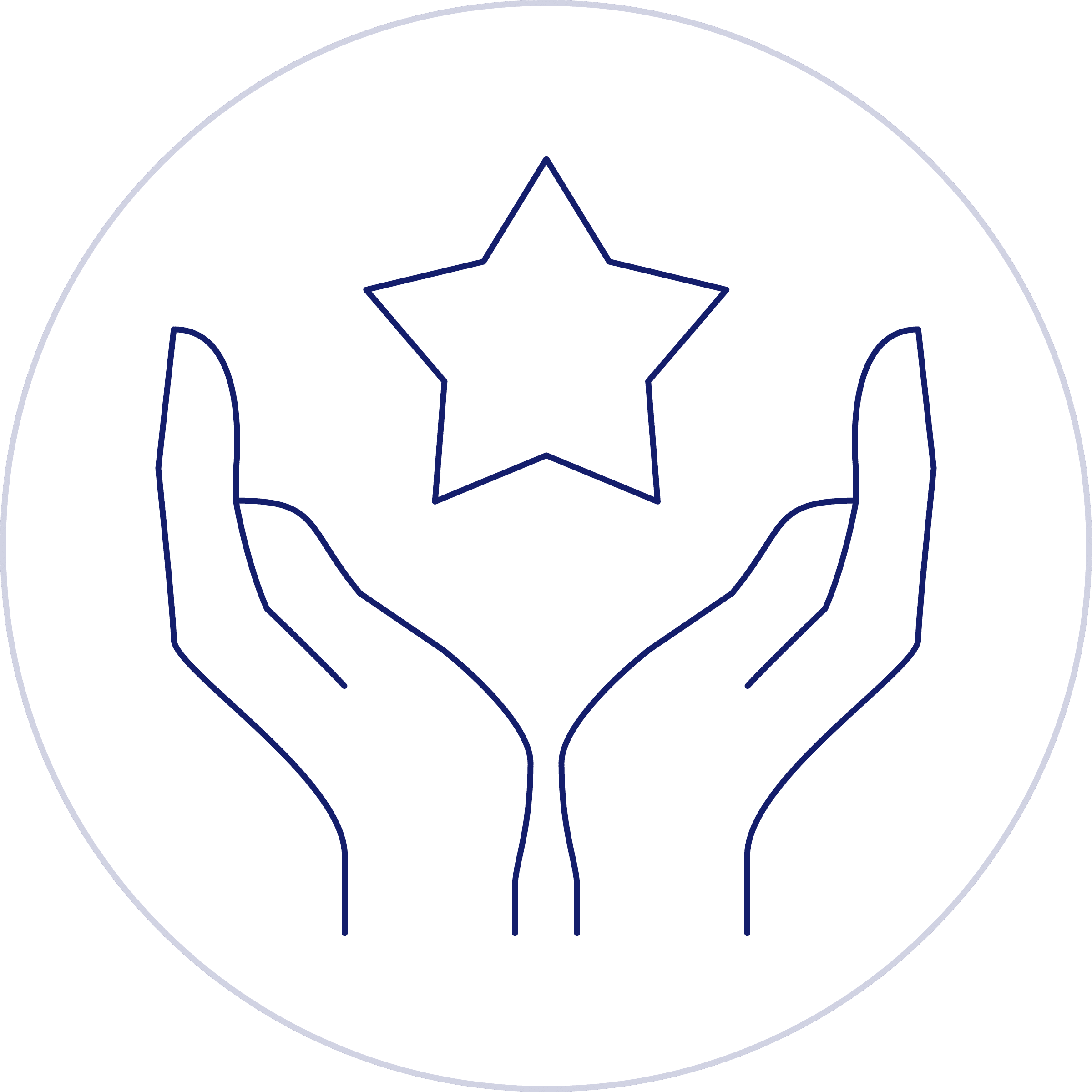 Icon Werte mit Hand und Stern
