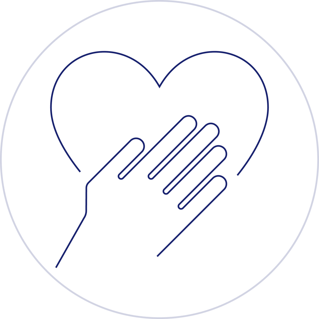 numis med value trust icon heart and hand