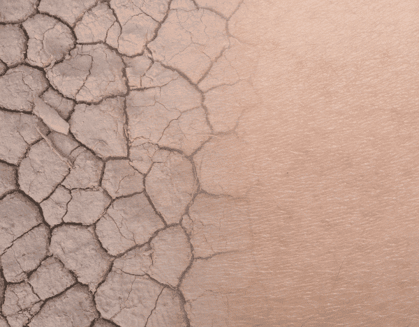 Desert soil mixed with skin